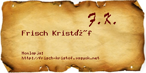 Frisch Kristóf névjegykártya